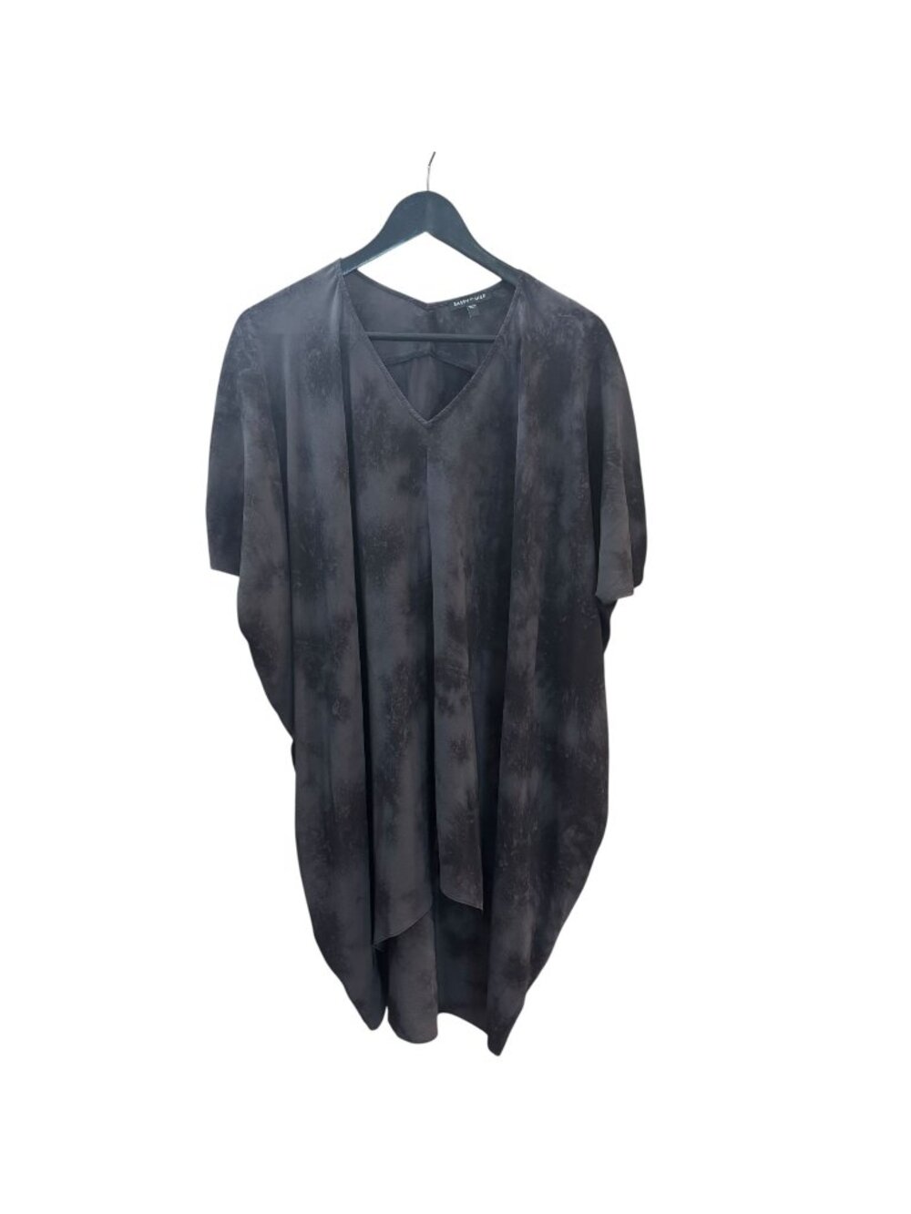 Eileen Fisher Grey Tie Dye Silk Short Sleeve Tunic Top Small